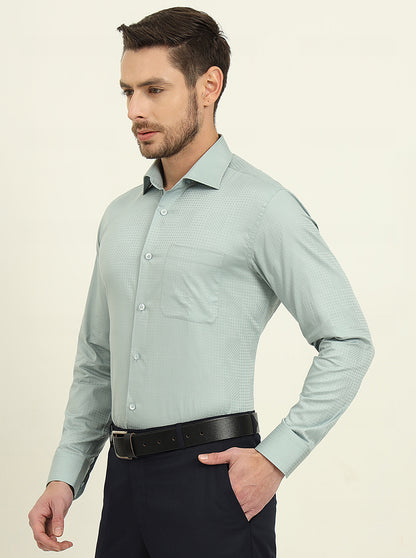 Pista Green Solid Slim Fit Formal Shirt | Metal