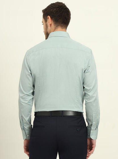Pista Green Solid Slim Fit Formal Shirt | Metal