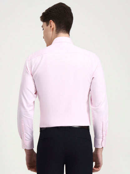Pink Solid Slim Fit Formal Shirt | Metal