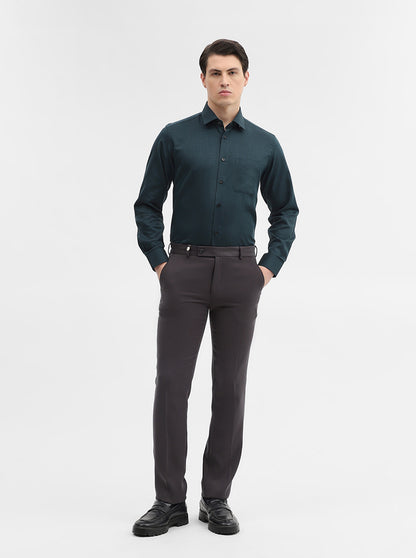 Green Solid Regular Fit Formal Shirt | JadeBlue