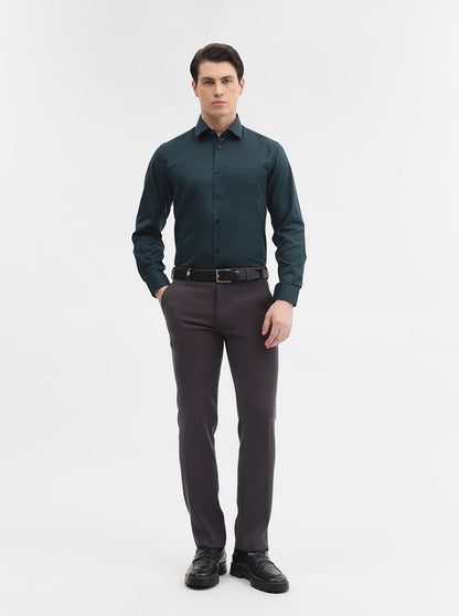 Green Solid Regular Fit Formal Shirt | JadeBlue