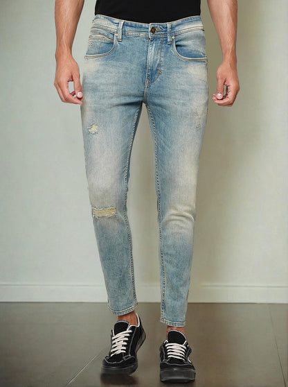 Cloud Blue Solid Rider Fit Jeans | JadeBlue