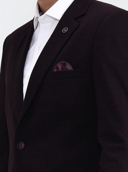 Maroon Solid Regular Fit Blazer | Wyre