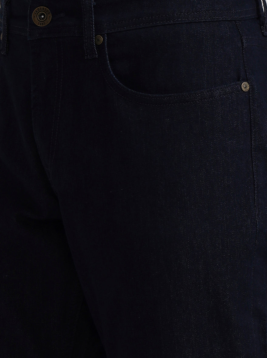 Raw Blue Solid Tailored Fit Jeans | JadeBlue