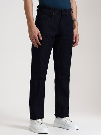 Raw Blue Solid Tailored Fit Jeans | JadeBlue