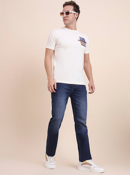 Dark Blue Washed Straight Fit Jeans | JadeBlue