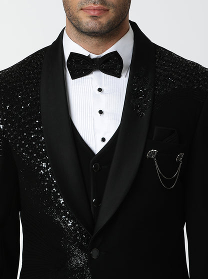 Black Embroidered Suit | JadeBlue