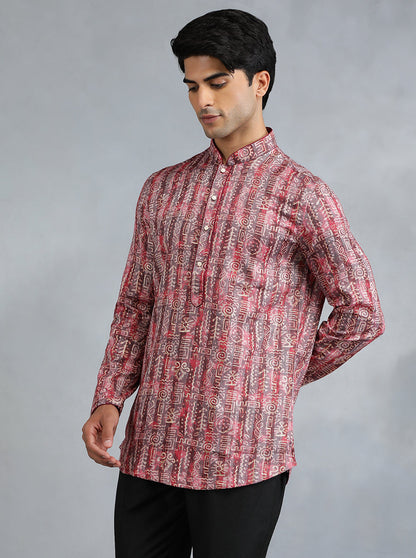 Wine Self Design Kurta | The Kurta Company
