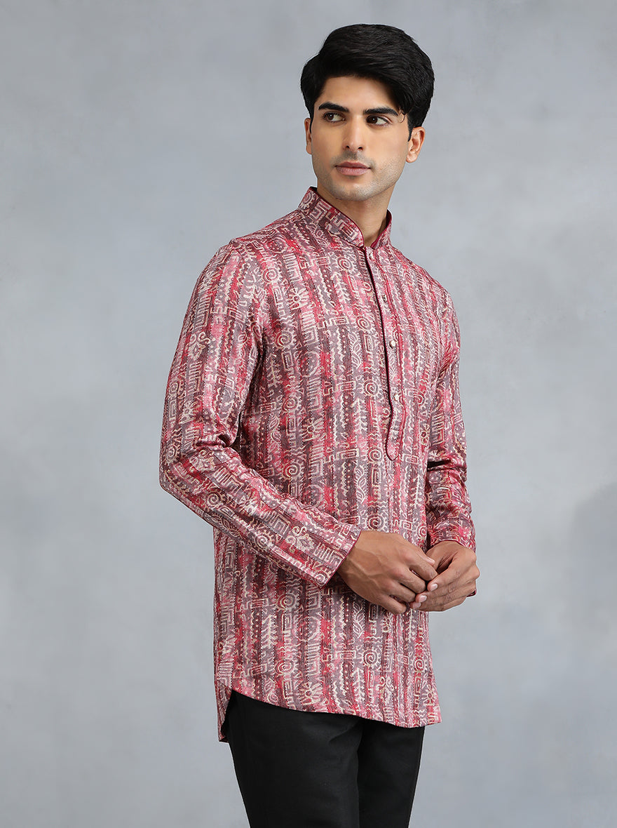 Wine Self Design Kurta | The Kurta Company