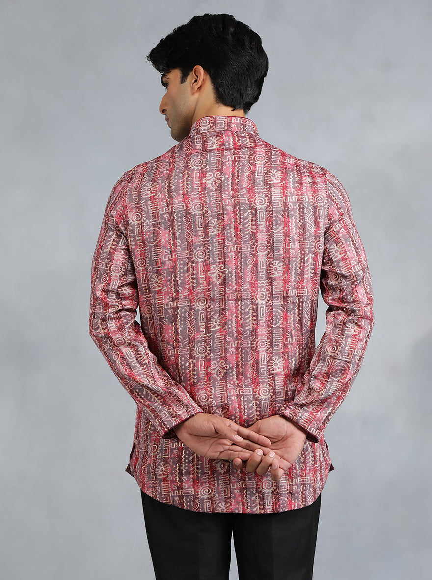 Wine Self Design Kurta | The Kurta Company