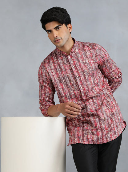 Wine Self Design Kurta | The Kurta Company