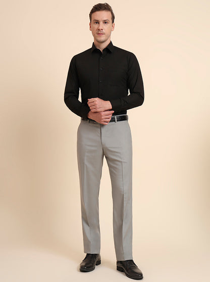 Black Solid Slim Fit Formal Shirt | JadeBlue