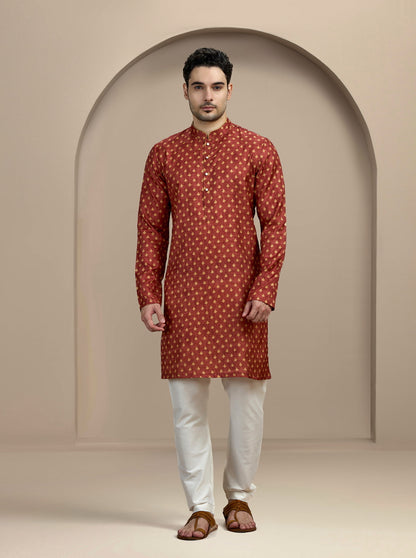 Maroon Printed Kurta | The Kurta Company