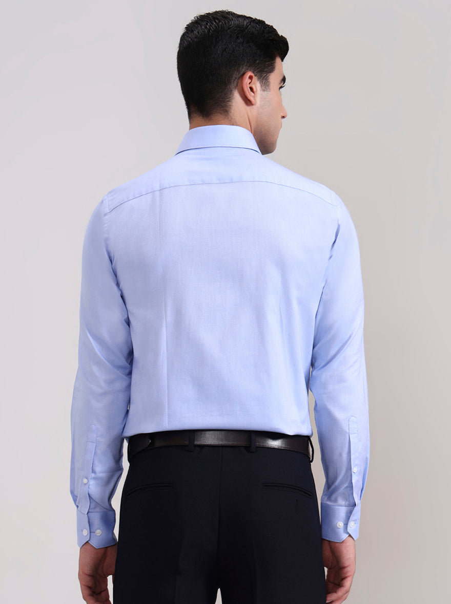 Sky Blue Solid Regular Fit Formal Shirt | JadeBlue