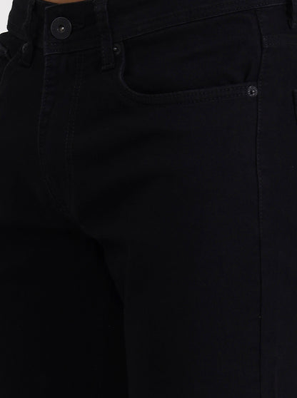 Raw Black Solid Straight Fit Jeans | Greenfibre