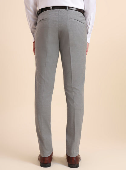 Grey Solid Super Slim Fit Formal Trouser | Greenfibre
