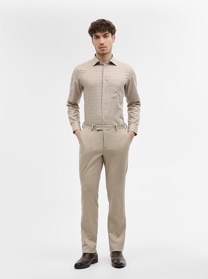 Fawn Checked Slim Fit Formal Shirt | Metal