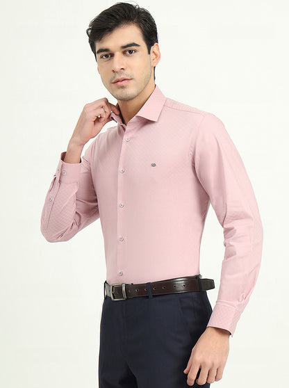 Pink Solid Slim Fit Party Wear Shirt | Greenfibre