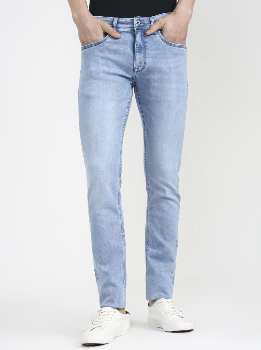 Light Blue Washed Slim Fit Jeans | JadeBlue