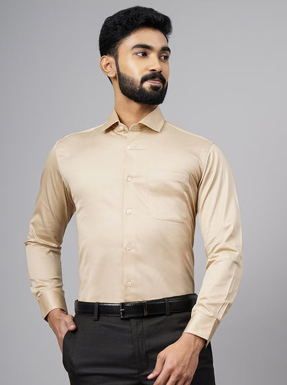Fawn Solid Slim Fit Formal Shirt | Metal