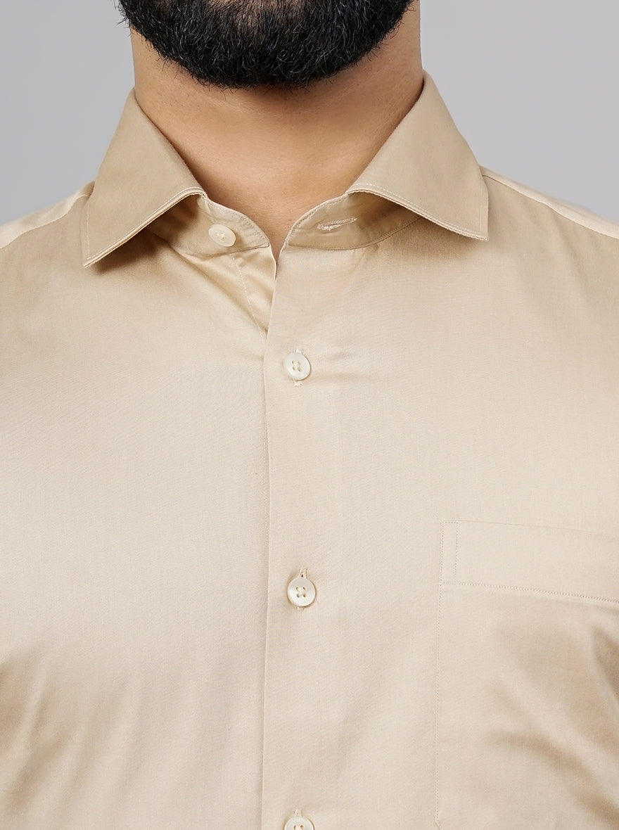 Fawn Solid Slim Fit Formal Shirt | Metal