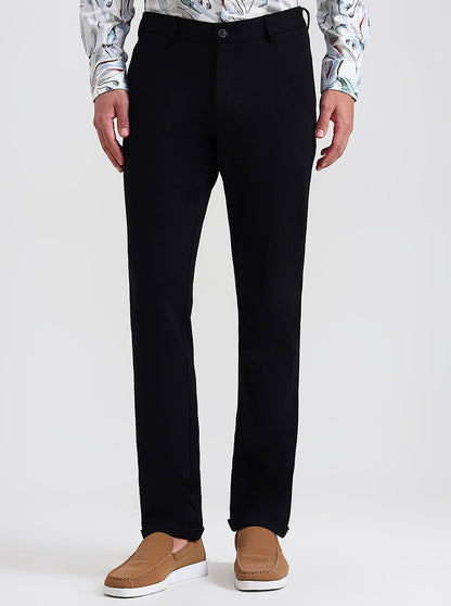 Black Solid Slim Fit Club Wear Trouser | JB Studio