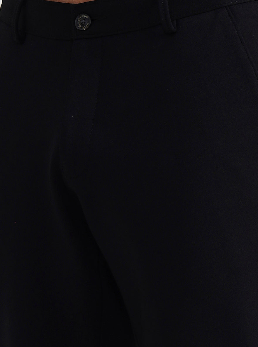 Black Solid Slim Fit Club Wear Trouser | JB Studio
