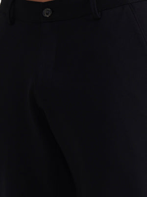 Black Solid Slim Fit Club Wear Trouser | JB Studio