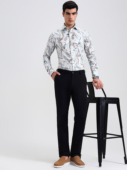 Black Solid Slim Fit Club Wear Trouser | JB Studio