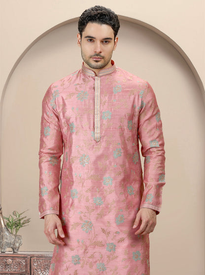 Onion Pista Embroidered Kurta Pajama | TULA
