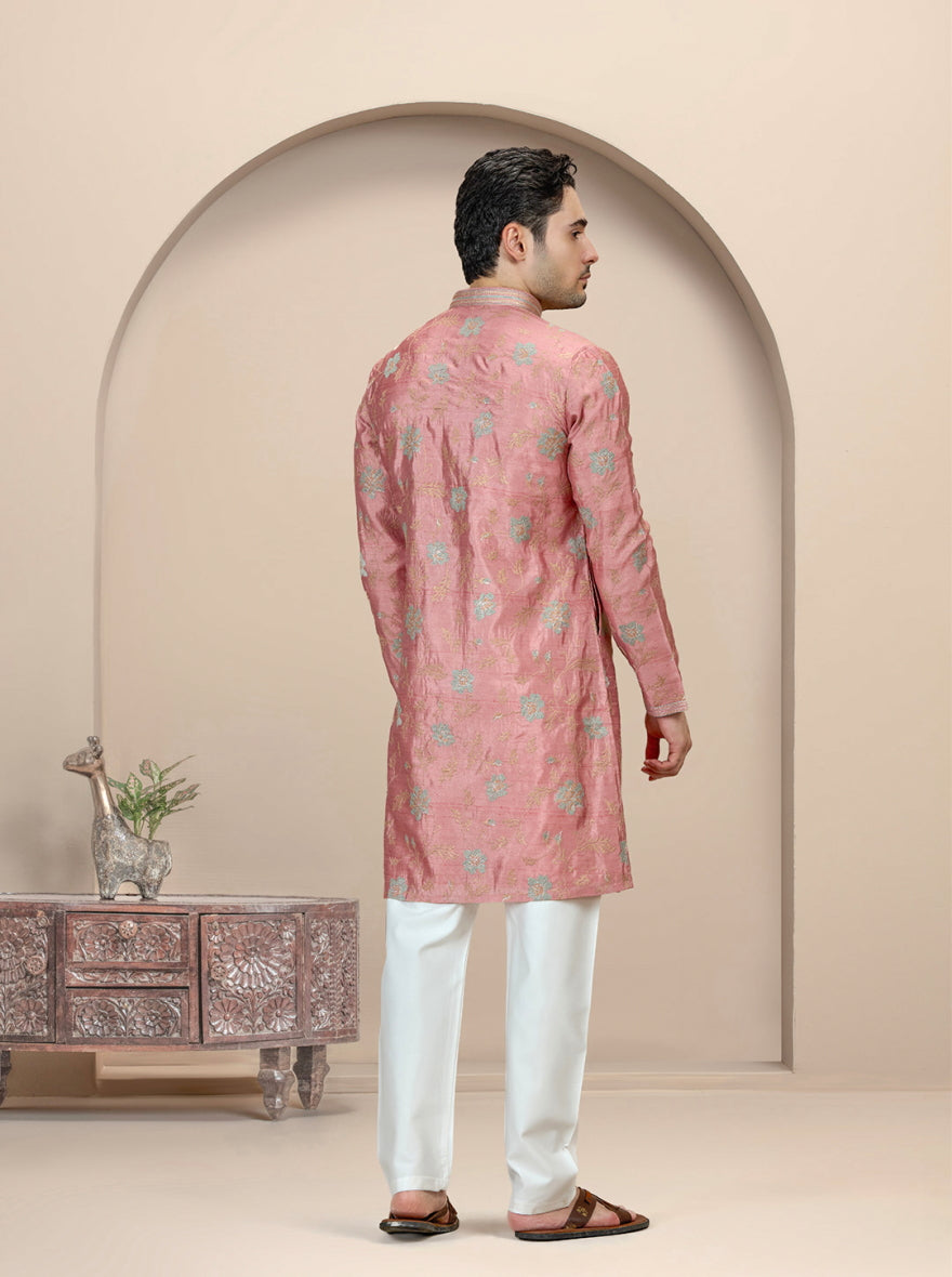 Onion Pista Embroidered Kurta Pajama | TULA