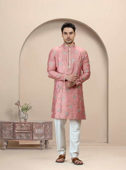 Onion Pista Embroidered Kurta Pajama | TULA