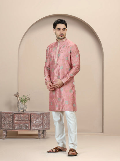Onion Pista Embroidered Kurta Pajama | TULA