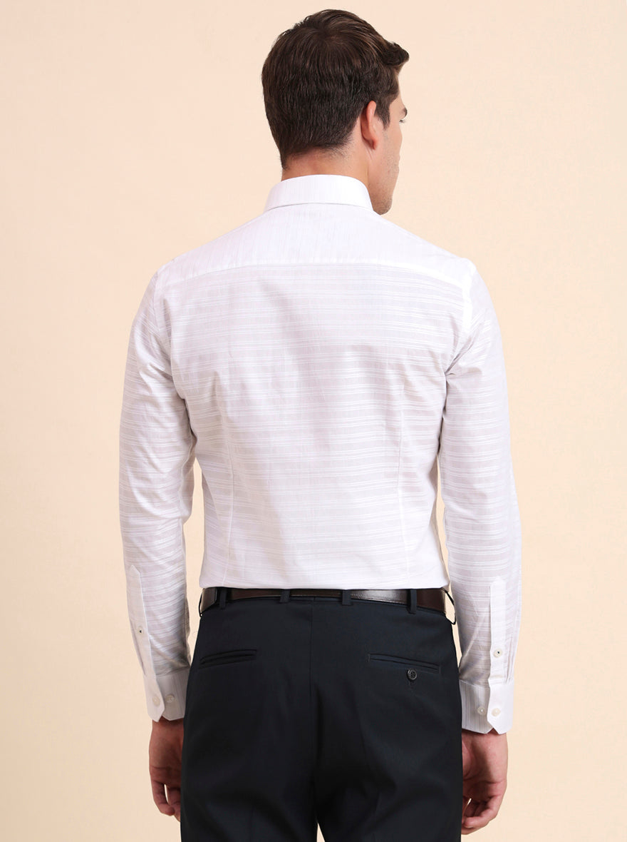 White Solid Slim Fit Formal Shirt | Greenfibre