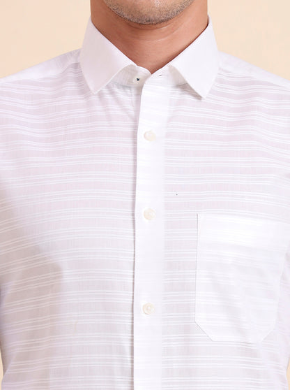 White Solid Slim Fit Formal Shirt | Greenfibre