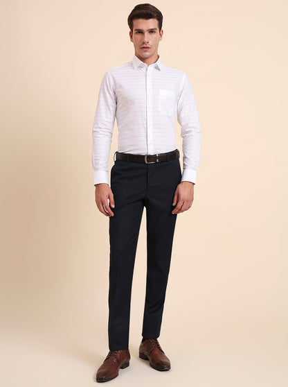 White Solid Slim Fit Formal Shirt | Greenfibre