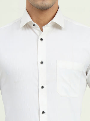 White Solid Slim Fit Party Wear Shirt | Greenfibre
