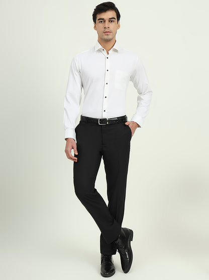 White Solid Slim Fit Party Wear Shirt | Greenfibre