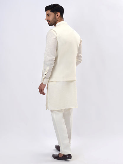 Beige Kurta Set with Koti | TULA