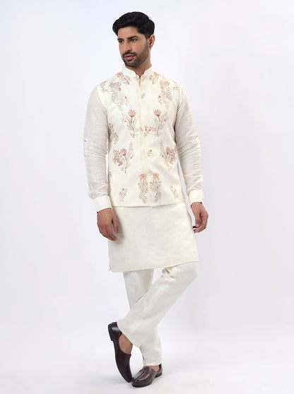Beige Kurta Set with Koti | TULA