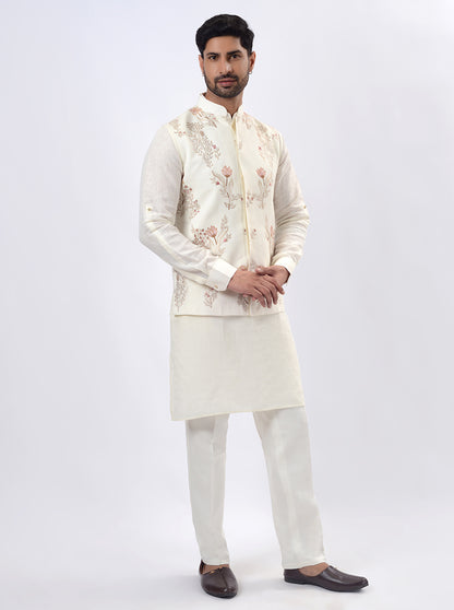 Beige Kurta Set with Koti | TULA