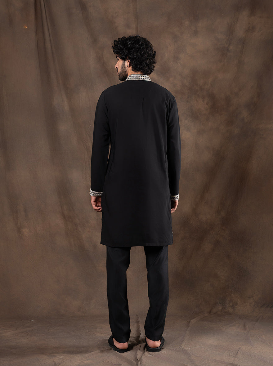 Black Embroidered  Kurta Pajama | Virasana
