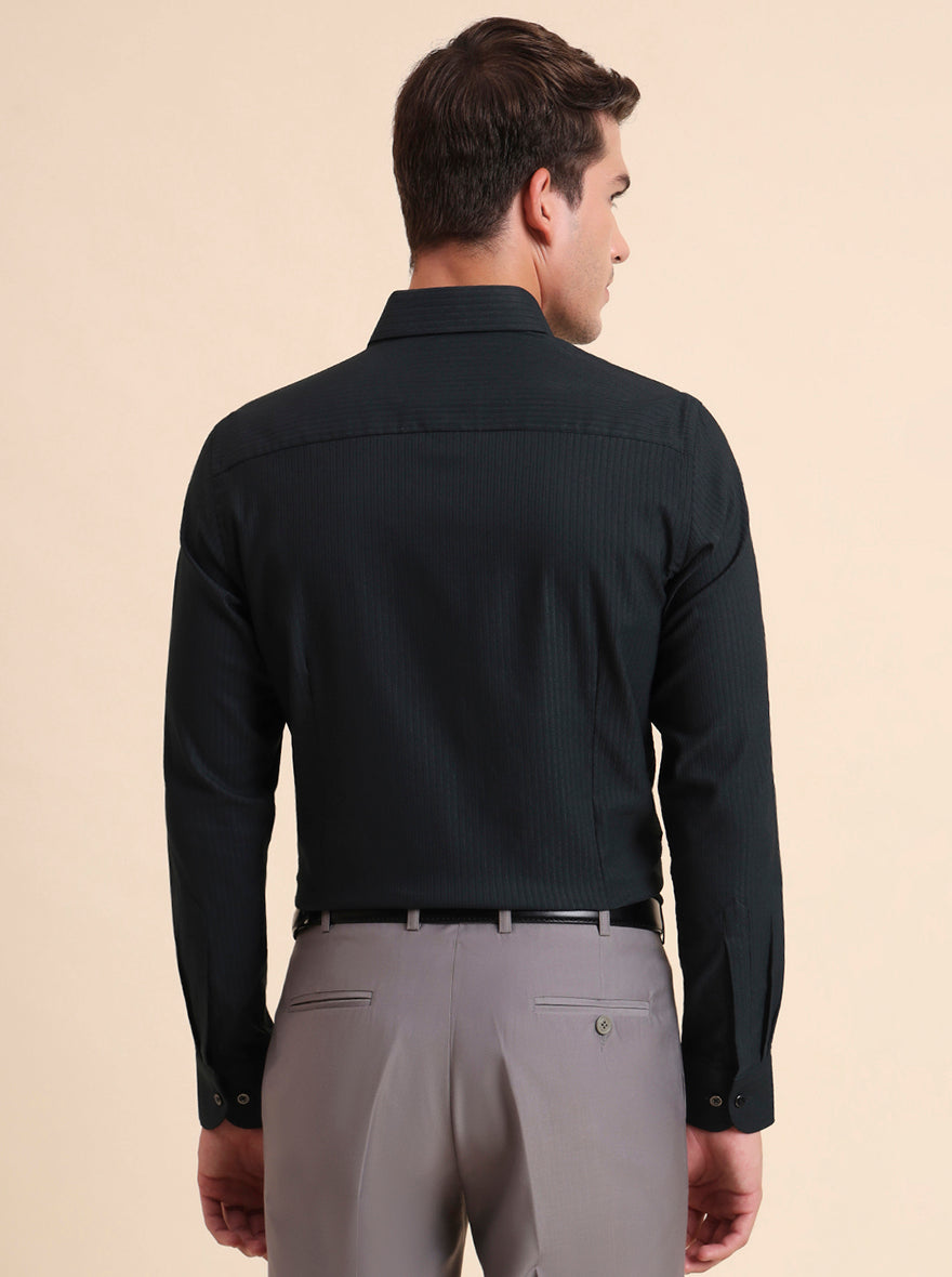 Green Solid Slim Fit Party Wear Shirt | Wyre