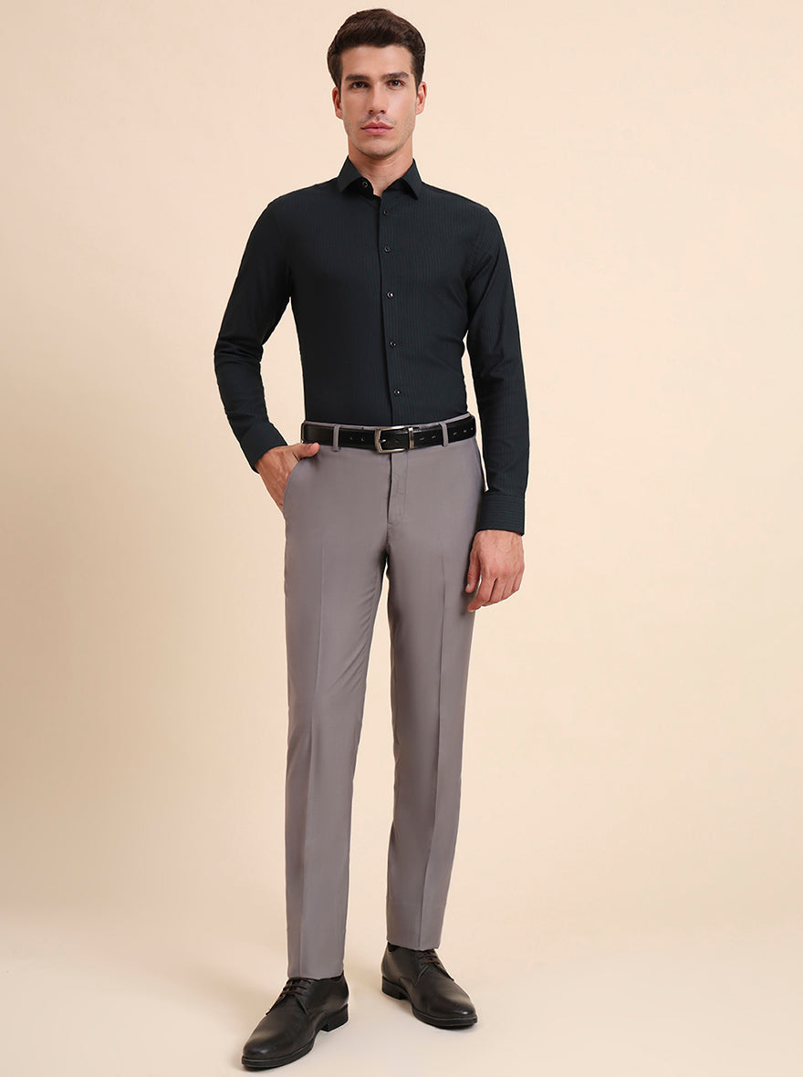 Green Solid Slim Fit Party Wear Shirt | Wyre