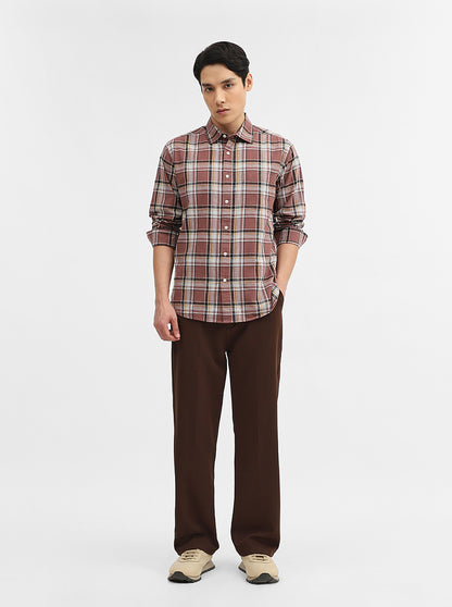 Chocolaty Checked Slim Fit Casual Shirt | Greenfibre