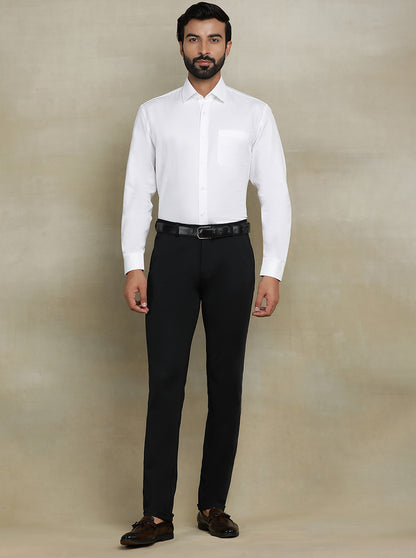 White Dobby Regular Fit Formal Shirt | JadeBlue