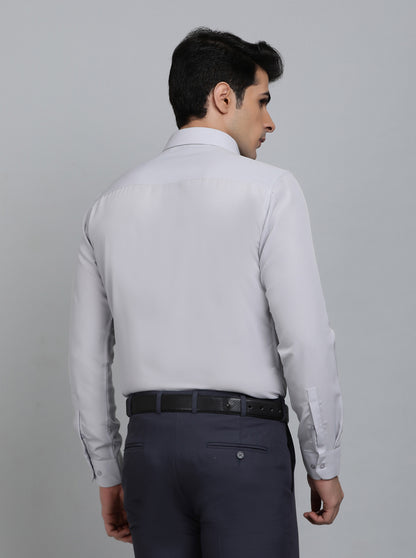 Light Grey Solid Slim Fit Party Wear Shirt | Wyre