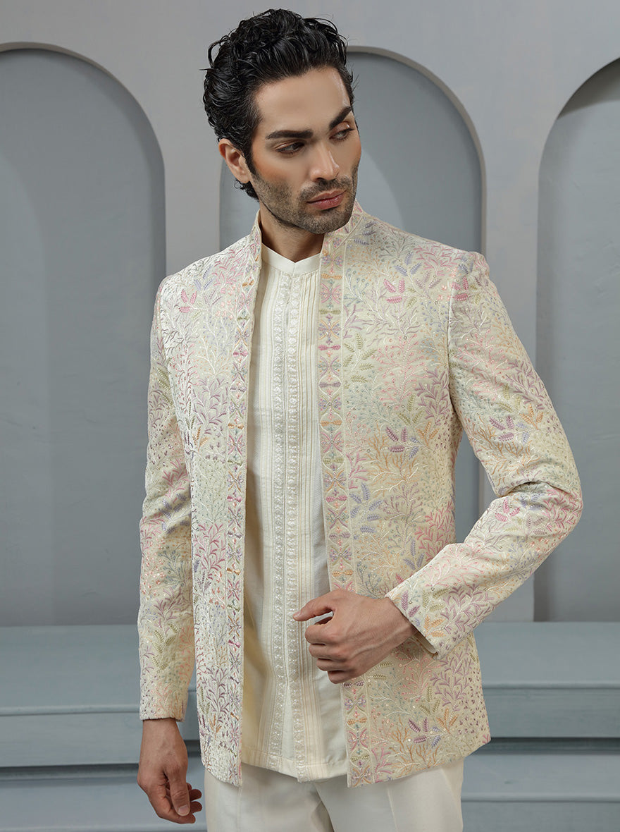 Cream Embroidered Jodhpuri Suit | TULA
