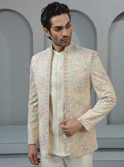 Cream Embroidered Jodhpuri Suit | TULA