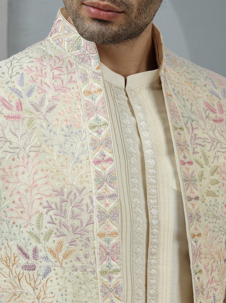 Cream Embroidered Jodhpuri Suit | TULA